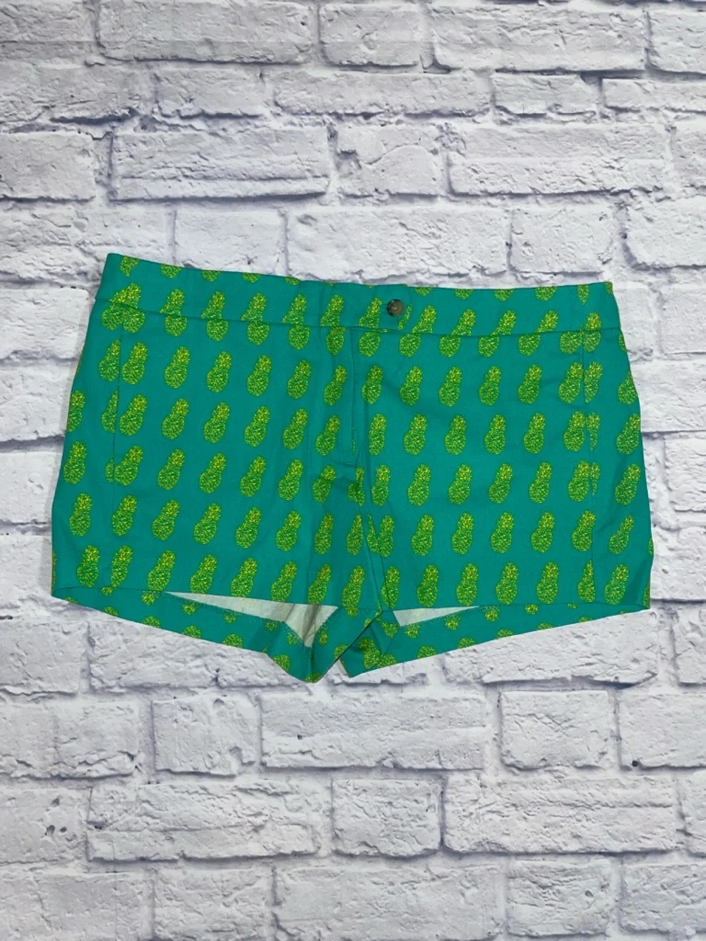 J. Crew 3” Printed Shorts Green Pineapple Print Women Shorts